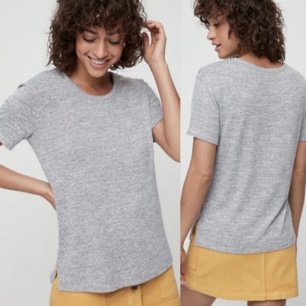 Aritzia Wilfred Free Davina Heather Gray Crew Neck Short Sleeve T-Shirt Size M